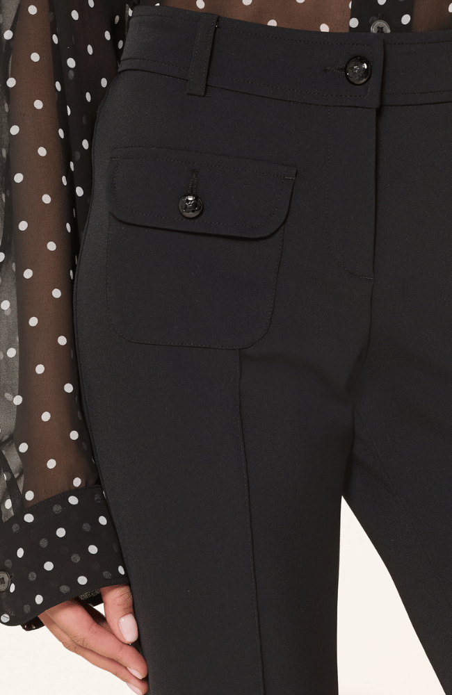FARAH PATCH POCKET PANT in BLACK-CAMBIO-FLOW BY NICOLE CANADA