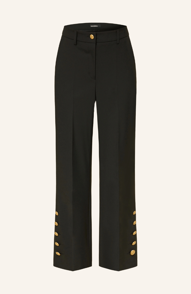FRANCE STATEMENT SLIT PANT in BLACK-CAMBIO-FLOW BY NICOLE CANADA