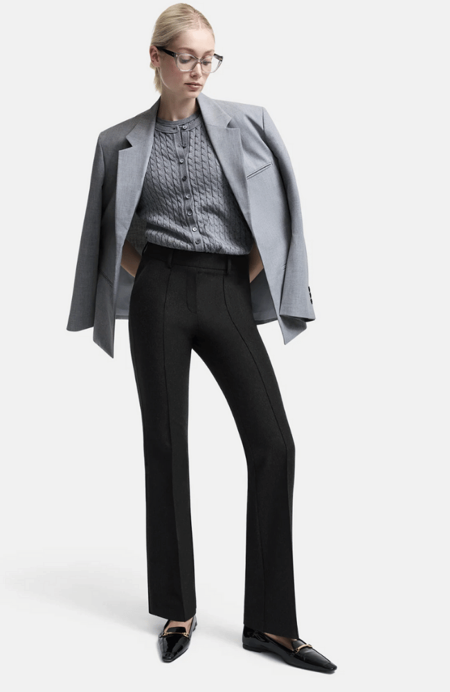 FRANCOISE PANT - DARK GREY MELANGE-CAMBIO-FLOW BY NICOLE CANADA