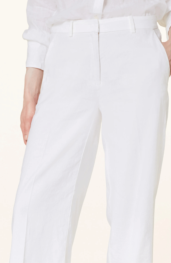 MIRA LINEN PANT in PURE WHITE-CAMBIO-FLOW BY NICOLE CANADA