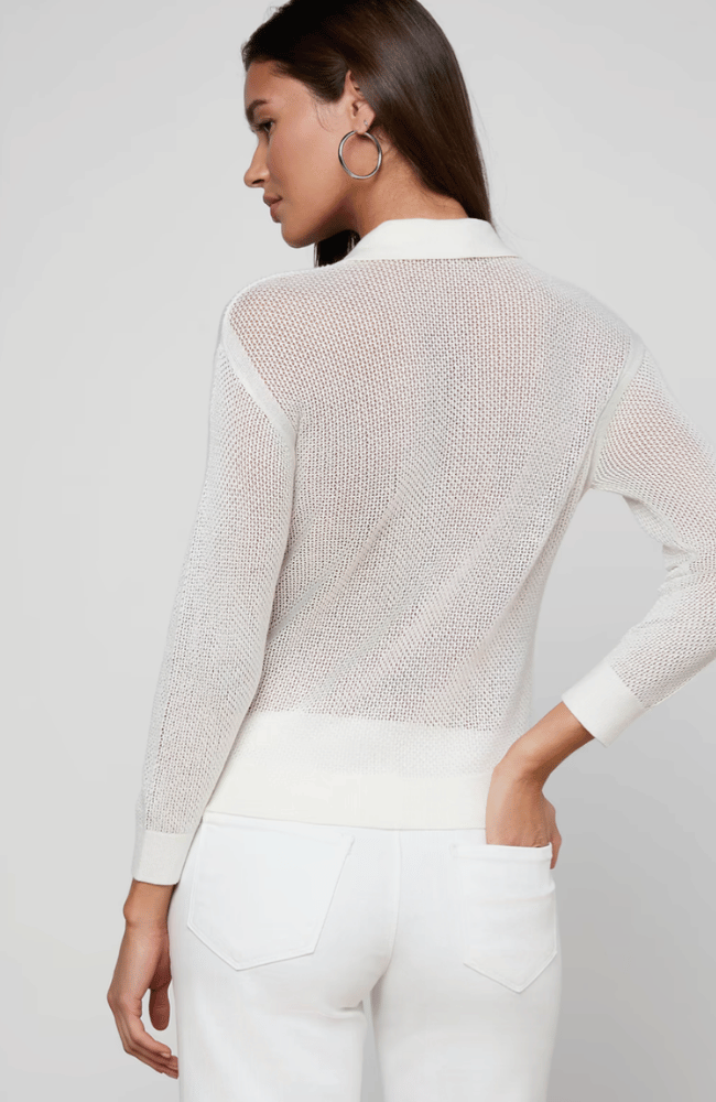 CARINE POINTELLE COLLARED SWEATER in IVORY-L'AGENCE-FLOW BY NICOLE CANADA