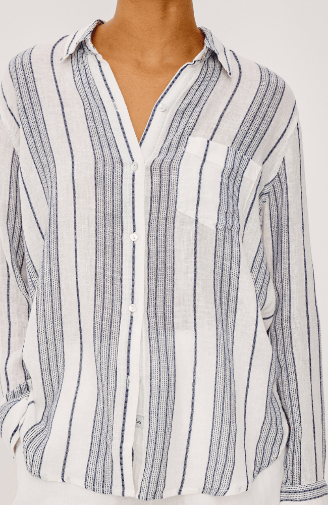 CHARLI LINEN SHIRT in SALINO STRIPE-RAILS-FLOW BY NICOLE CANADA