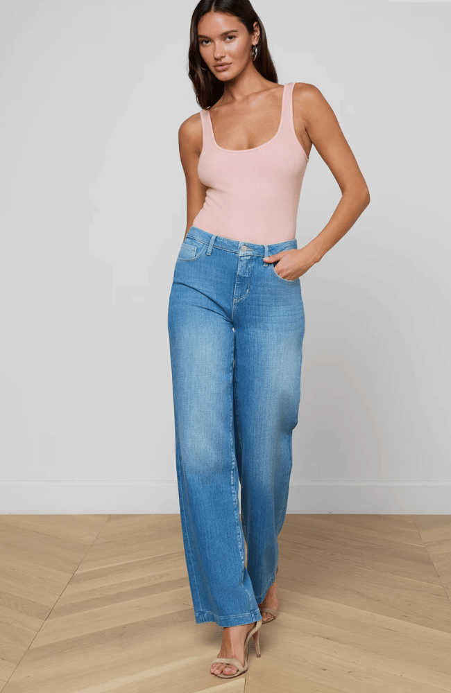 CLAYTON WIDE LEG JEAN in GETTY - C-L'AGENCE-FLOW BY NICOLE CANADA