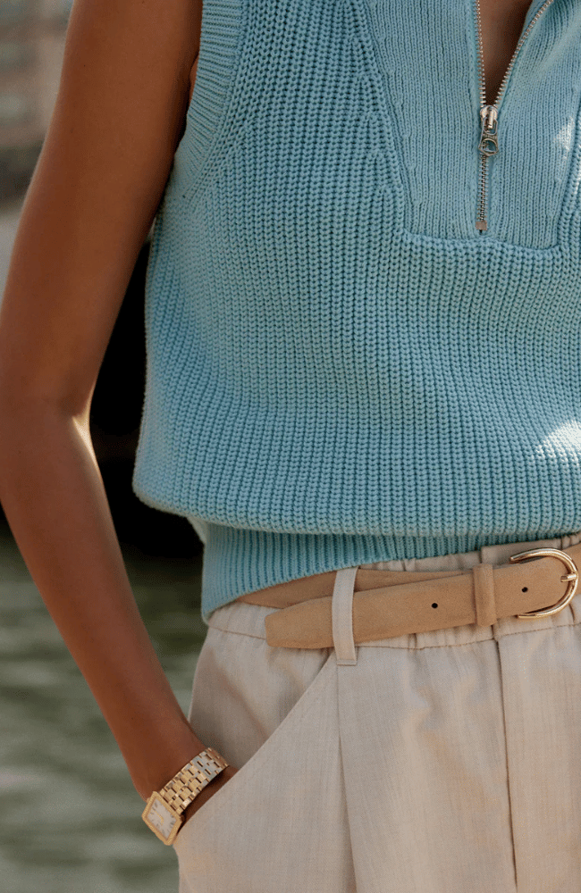 CLIFFORD HALF ZIP in PORCELAIN BLUE-Varley-FLOW BY NICOLE CANADA