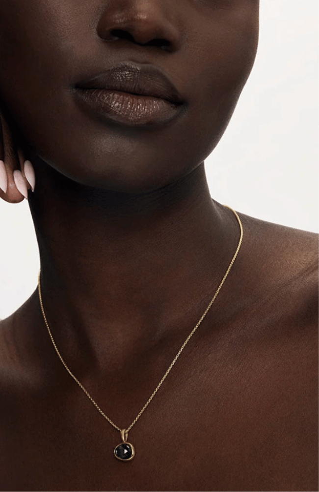 CALA PENDANT NECKLACE in IRIDESCENT HEMATITE-DEAN DAVIDSON-FLOW BY NICOLE CANADA