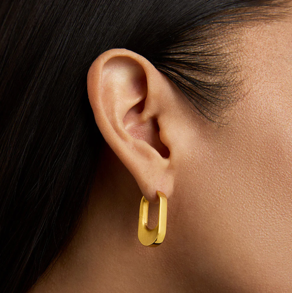 CROSBY HINGED HUGGIE HOOPS - GOLD-DEAN DAVIDSON-FLOW BY NICOLE CANADA