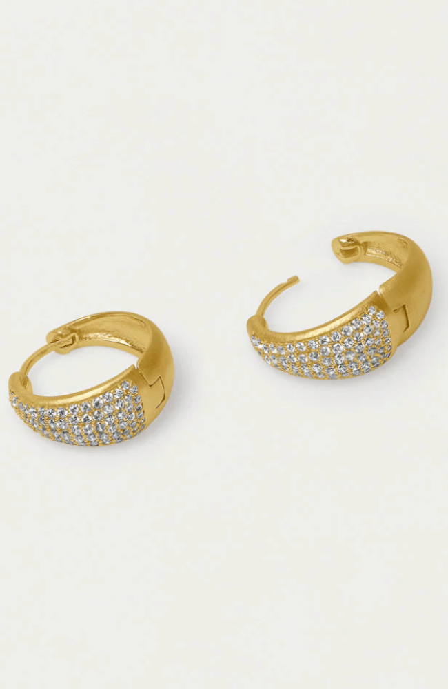 MARGAUX PAVÉ HUGGIE HOOPS in GOLD-DEAN DAVIDSON-FLOW BY NICOLE CANADA