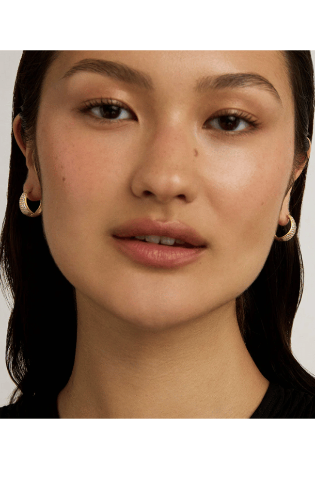 MARGAUX PAVÉ HUGGIE HOOPS in GOLD-DEAN DAVIDSON-FLOW BY NICOLE CANADA