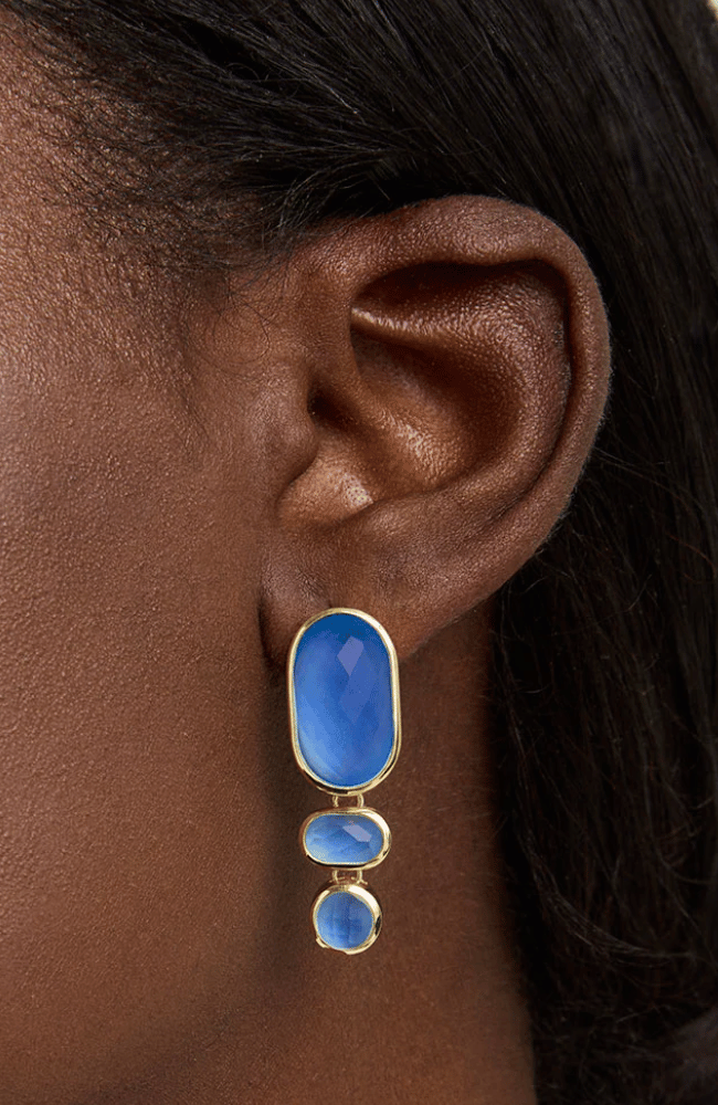 MERCER GEMSTONE STATEMENT DROP EARRINGS in CELESTIAL BLUE-DEAN DAVIDSON-FLOW BY NICOLE CANADA