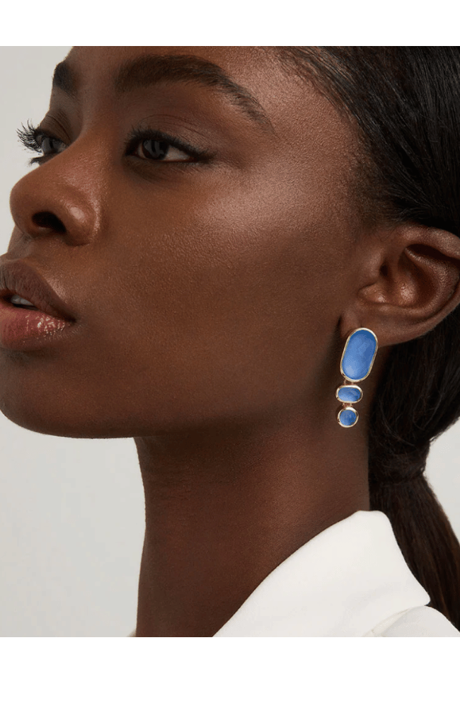 MERCER GEMSTONE STATEMENT DROP EARRINGS in CELESTIAL BLUE-DEAN DAVIDSON-FLOW BY NICOLE CANADA