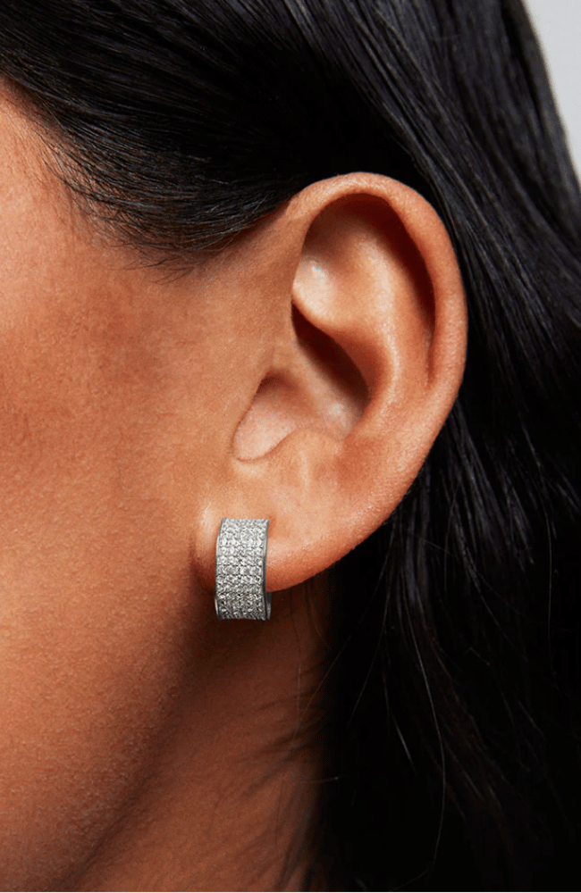 PETIT PAVE THICK HUGGIE HOOPS-DEAN DAVIDSON-FLOW BY NICOLE CANADA