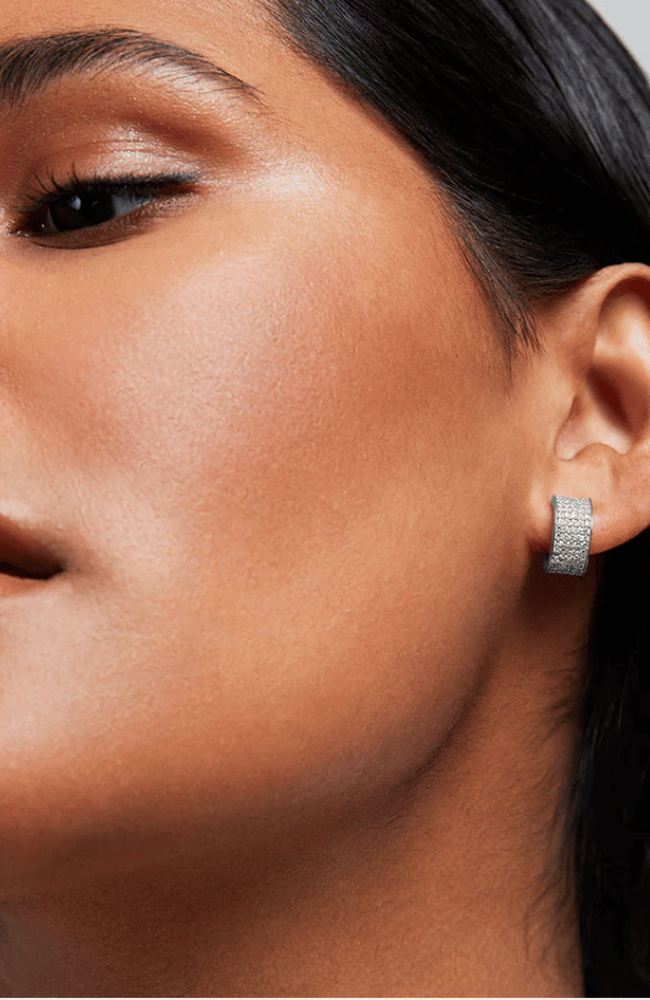 PETIT PAVE THICK HUGGIE HOOPS-DEAN DAVIDSON-FLOW BY NICOLE CANADA