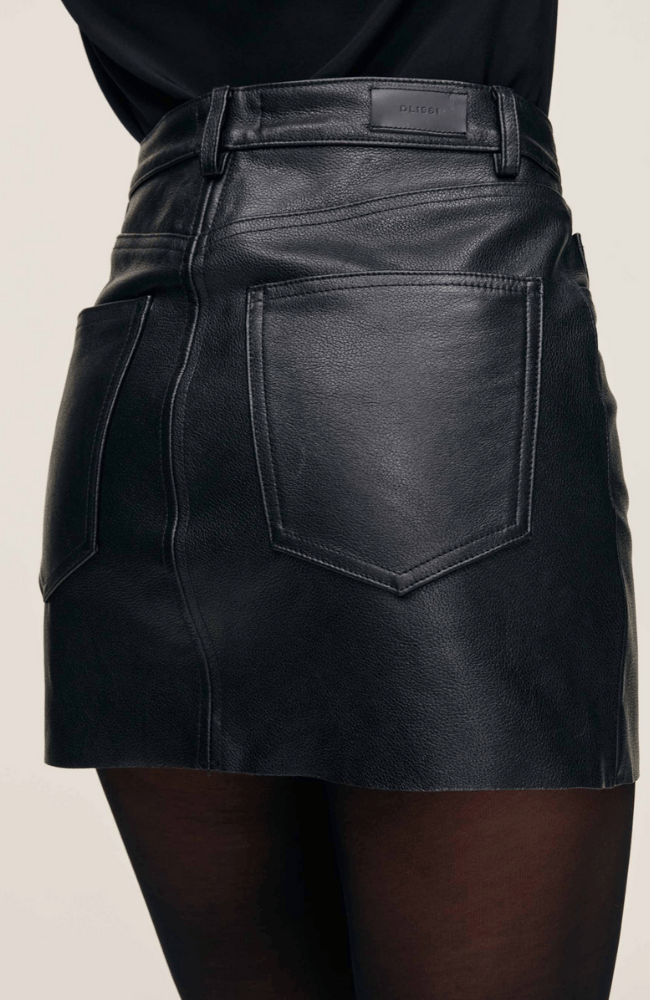 ALMA LEATHER SKIRT in OBSIDIAN-DL1961-FLOW BY NICOLE CANADA