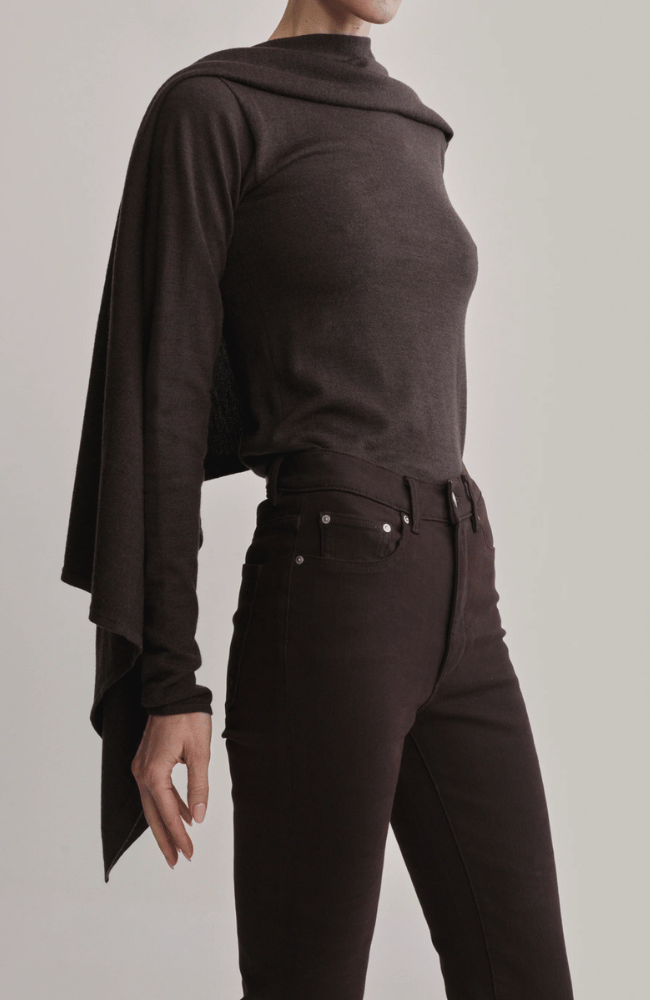 CAPE SWEATER in BROWN-DL1961-FLOW BY NICOLE CANADA