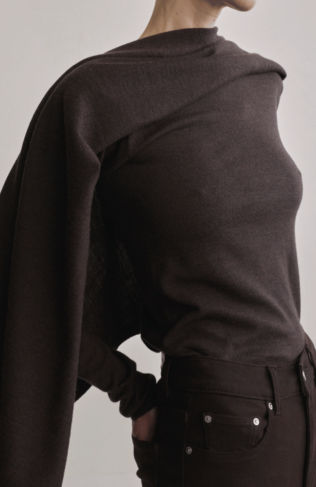 CAPE SWEATER in BROWN-DL1961-FLOW BY NICOLE CANADA