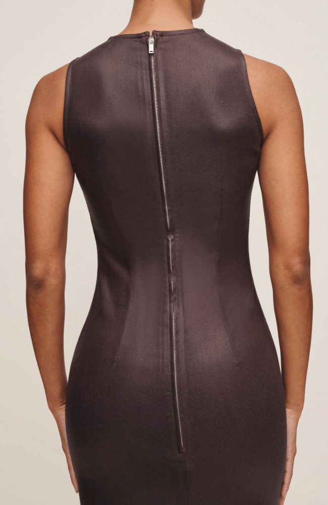 ESME MIDI DRESS in WALNUT COATED-DL1961-FLOW BY NICOLE CANADA