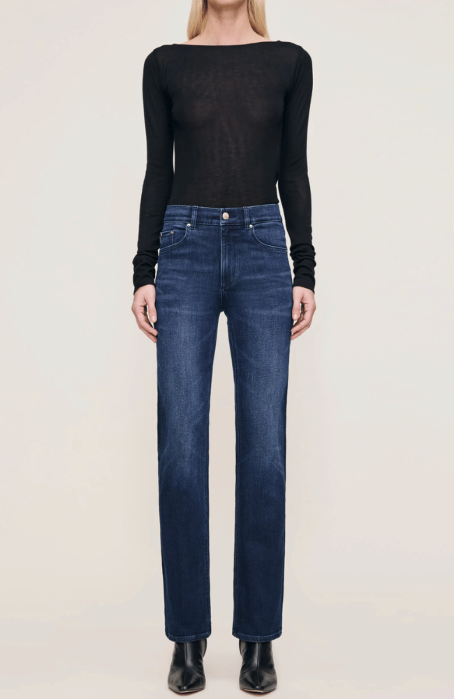 PATTI STRAIGHT LEG JEAN in BLUE CAVE-DL1961-FLOW BY NICOLE CANADA