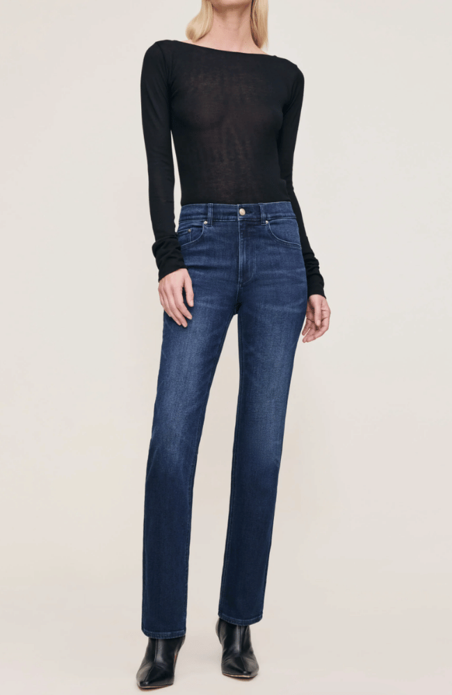 PATTI STRAIGHT LEG JEAN in BLUE CAVE-DL1961-FLOW BY NICOLE CANADA
