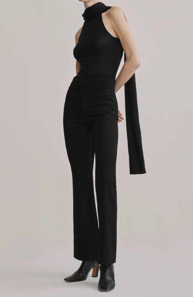 SCARF TIE TOP in BLACK-DL1961-FLOW BY NICOLE CANADA