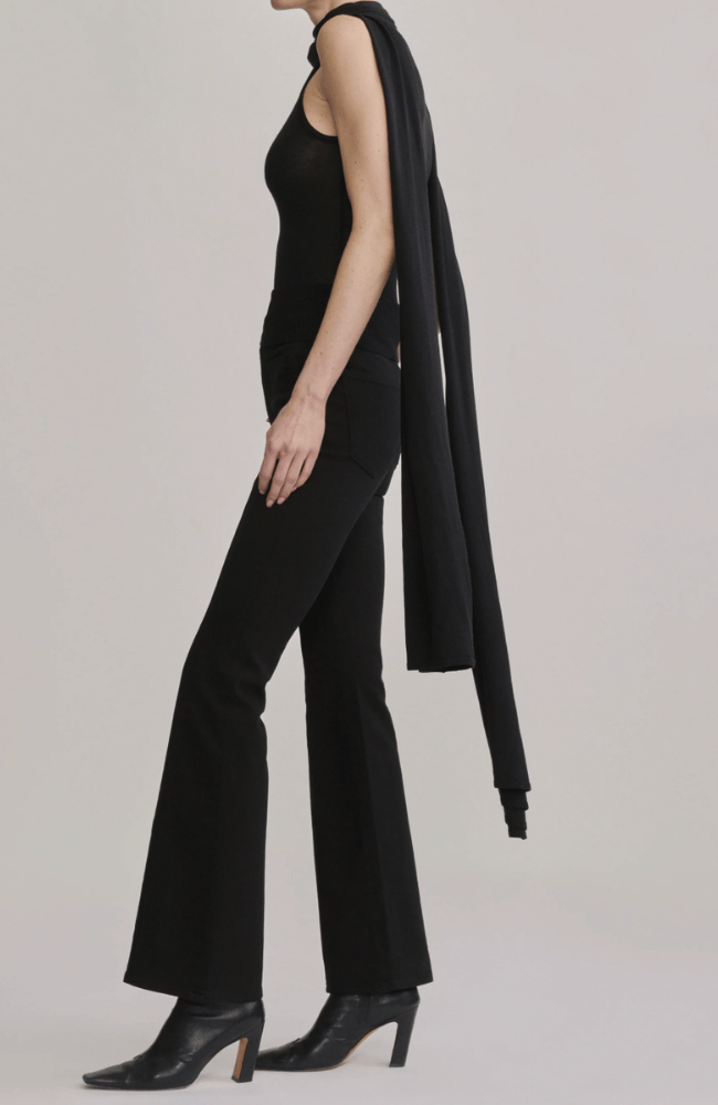 SCARF TIE TOP in BLACK-DL1961-FLOW BY NICOLE CANADA
