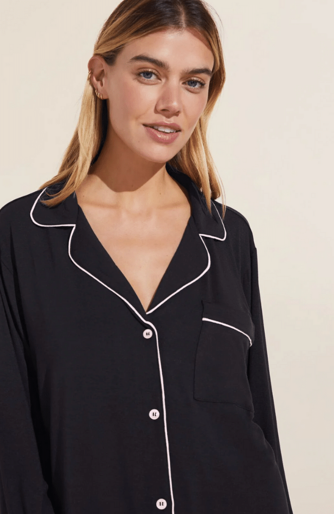 GISELE LONG PJ SET in BLACK/SORBET PINK-EBERJEY-FLOW BY NICOLE CANADA