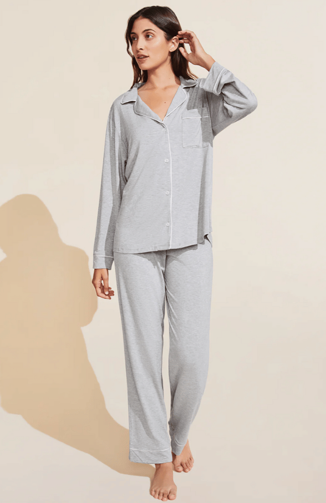 GISELE LONG PJ SET in HEATHER GREY/SORBET PINK-EBERJEY-FLOW BY NICOLE CANADA