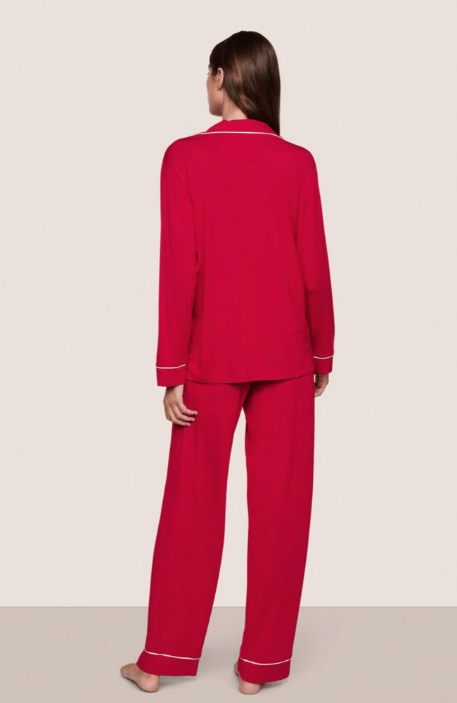 GISELE LONG PJ SET in HOLLY RED / IVORY-EBERJEY-FLOW BY NICOLE CANADA