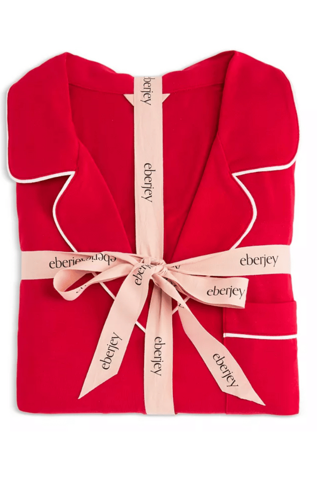 GISELE LONG PJ SET in HOLLY RED / IVORY-EBERJEY-FLOW BY NICOLE CANADA