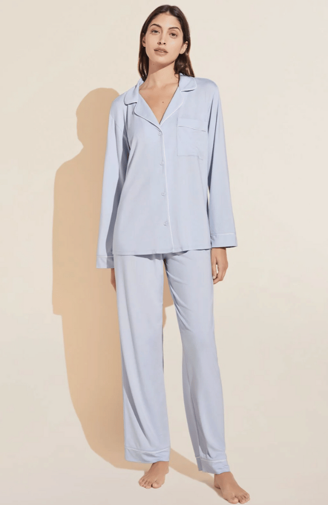 GISELE LONG PJ SET in ICE BLUE/IVORY-EBERJEY-FLOW BY NICOLE CANADA