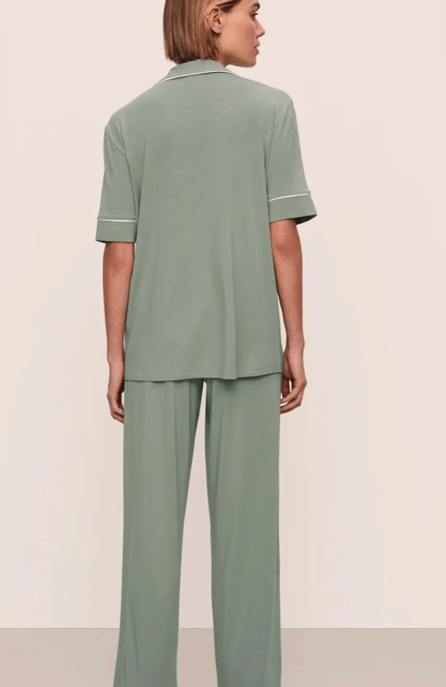 GISELE SHORT SLEEVE PANT PJ SET in UECALYPTUS/IVORY-EBERJEY-FLOW BY NICOLE CANADA
