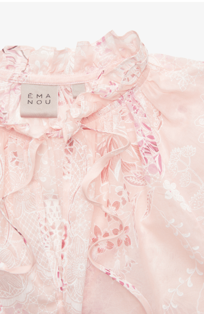AMELIE 26 BLOUSE in POWDERED BLUSH-EMANOU-FLOW BY NICOLE CANADA