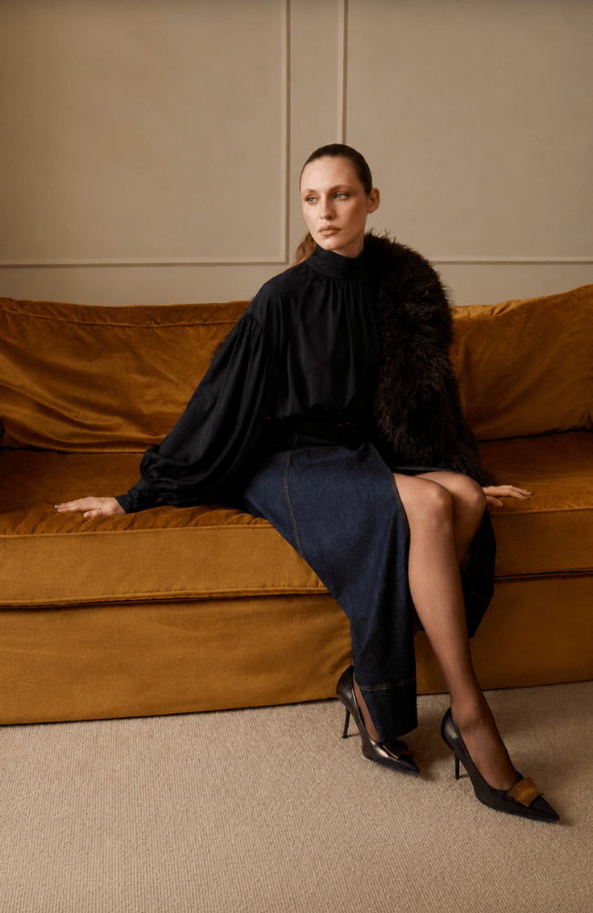 ETOILE BLOUSE in BLACK-EMANOU-FLOW BY NICOLE CANADA