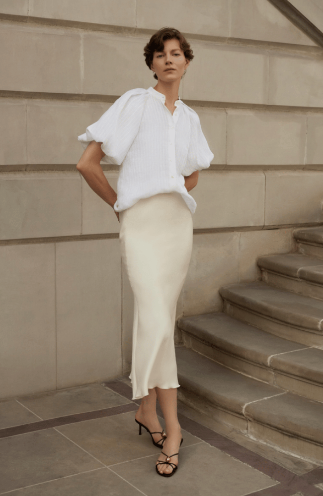 SOPHIE BLOUSE in WHITE-EMANOU-FLOW BY NICOLE CANADA