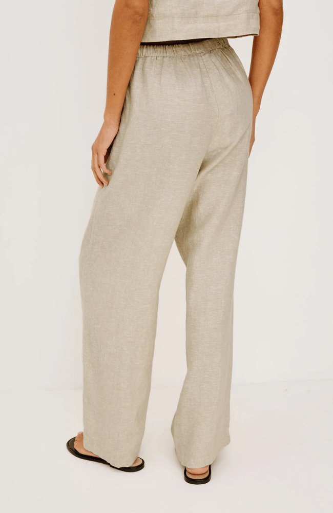 EMMIE PANTS in HEATHERED FLAX-RAILS-FLOW BY NICOLE CANADA