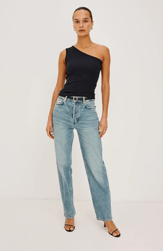 ESTI RIB TOP in BLACK-RAILS-FLOW BY NICOLE CANADA