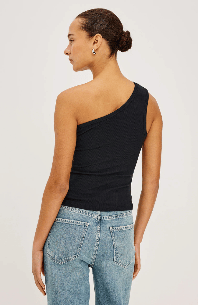 ESTI RIB TOP in BLACK-RAILS-FLOW BY NICOLE CANADA