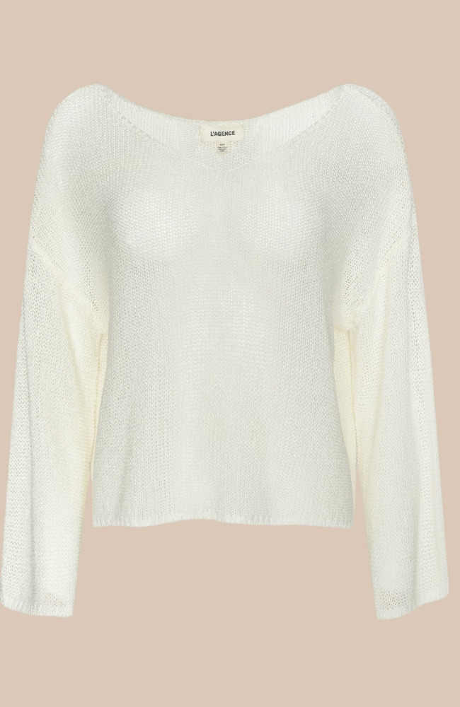 ETHAN KNIT PULLOVER in VANILLA-L'AGENCE-FLOW BY NICOLE CANADA