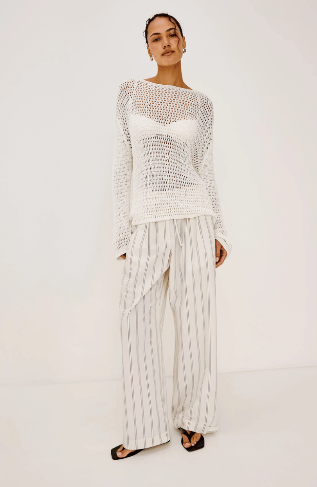 EVANGELINE SWEATER in IVORY-RAILS-FLOW BY NICOLE CANADA