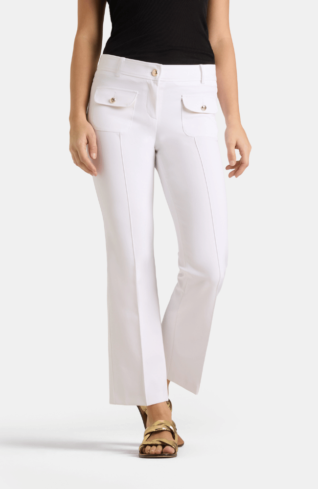 FARAH PANT in PURE WHITE-CAMBIO-FLOW BY NICOLE CANADA