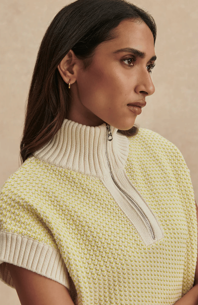 FOWLEY KNIT TOP in SNOW WHITE/LIMEAID-Varley-FLOW BY NICOLE CANADA
