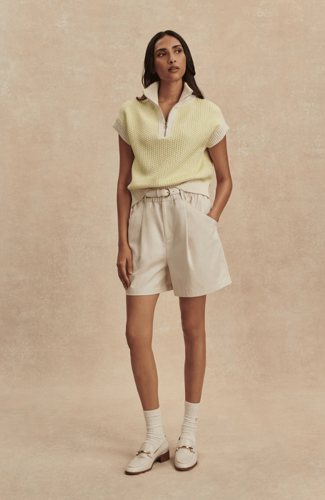 FOWLEY KNIT TOP in SNOW WHITE/LIMEAID-Varley-FLOW BY NICOLE CANADA