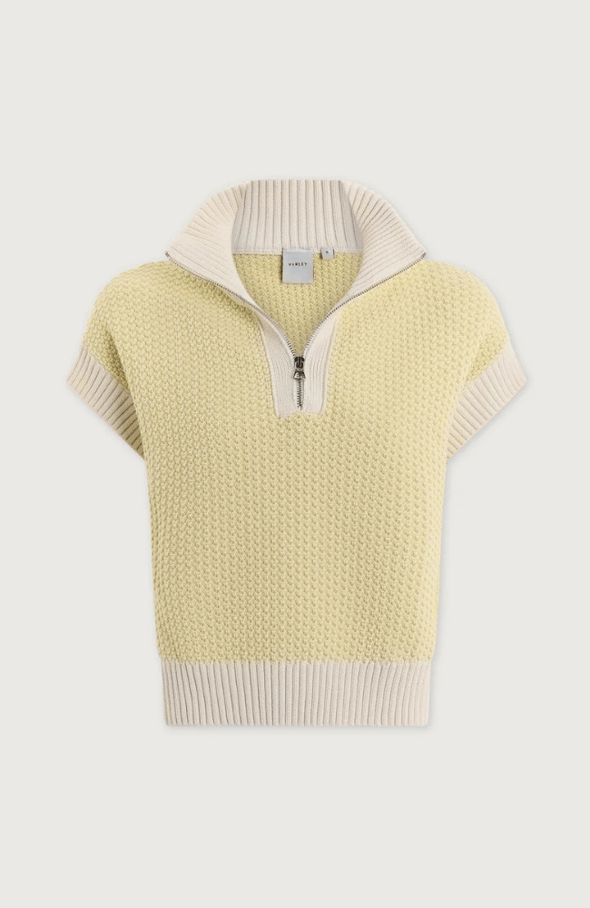 FOWLEY KNIT TOP in SNOW WHITE/LIMEAID-Varley-FLOW BY NICOLE CANADA
