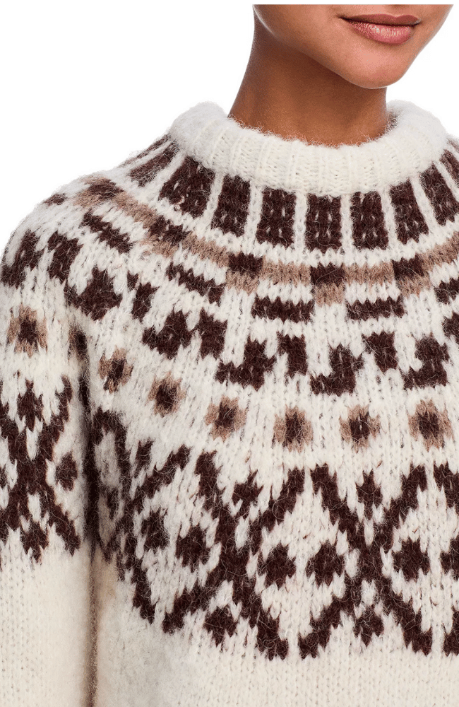 FAIRISLE SWEATER CREAM MULTI-FRAME-FLOW BY NICOLE CANADA