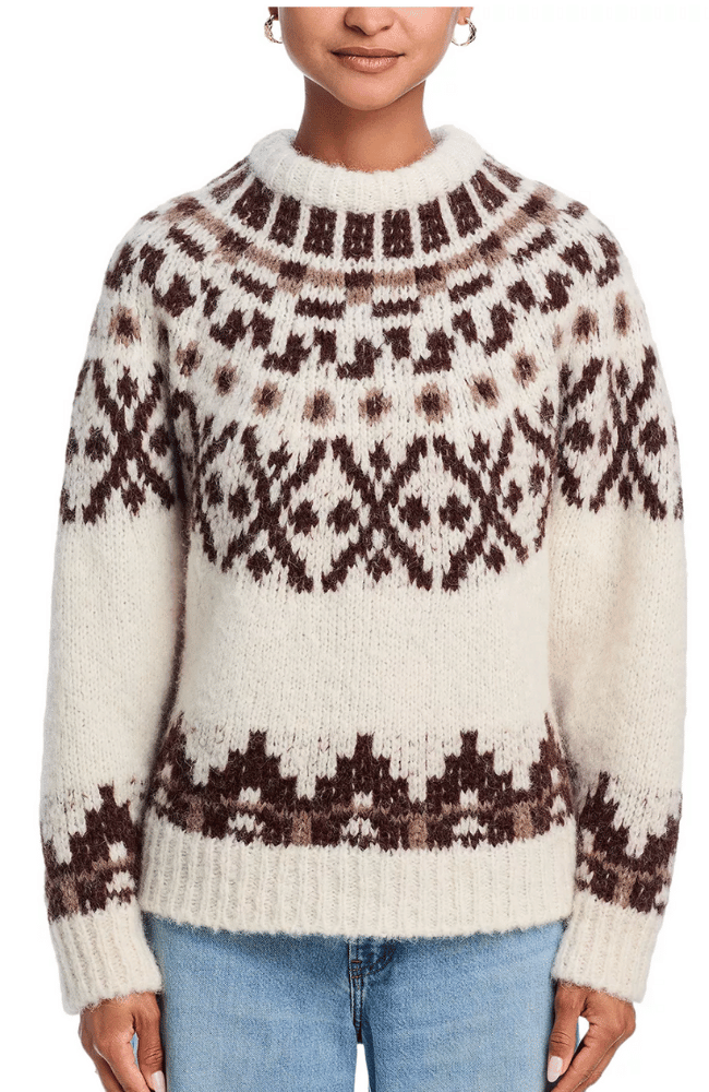 FAIRISLE SWEATER CREAM MULTI-FRAME-FLOW BY NICOLE CANADA