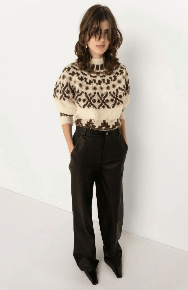 FAIRISLE SWEATER CREAM MULTI-FRAME-FLOW BY NICOLE CANADA