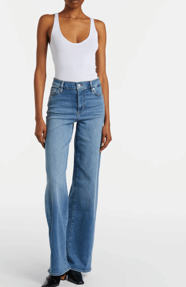 LE SLIM PALAZZO JEAN in CLUE-FRAME-FLOW BY NICOLE CANADA