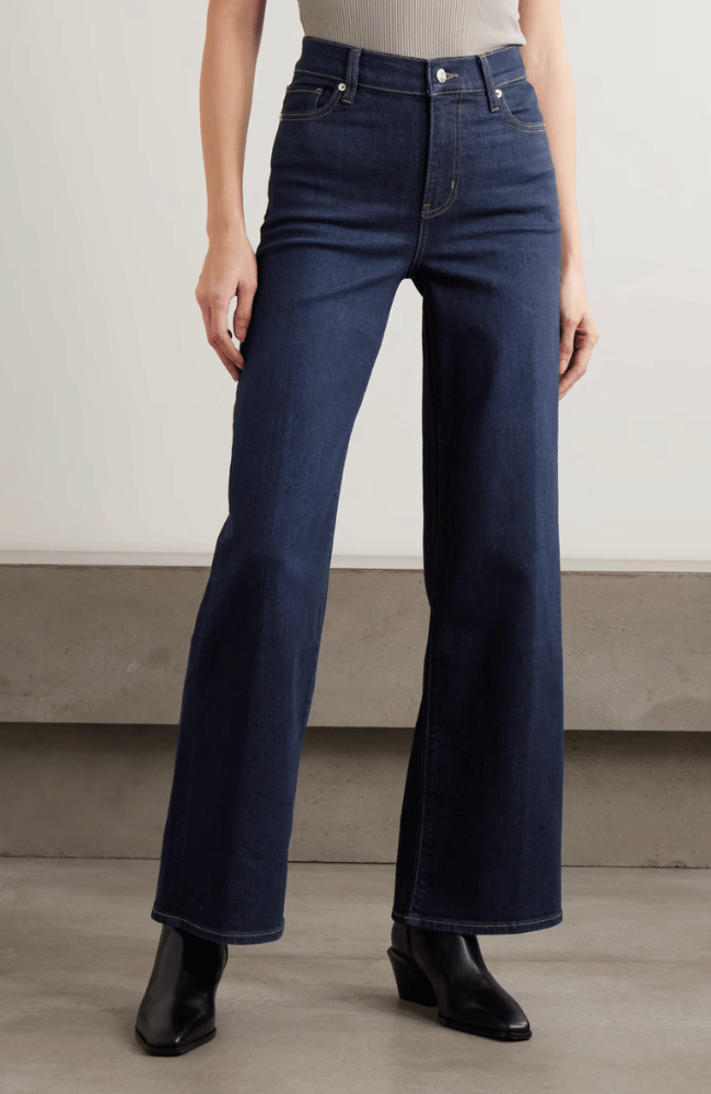 LE SLIM PALAZZO JEANS in RINSE-FRAME-FLOW BY NICOLE CANADA