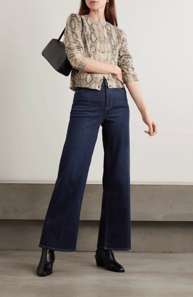 LE SLIM PALAZZO JEANS in RINSE-FRAME-FLOW BY NICOLE CANADA