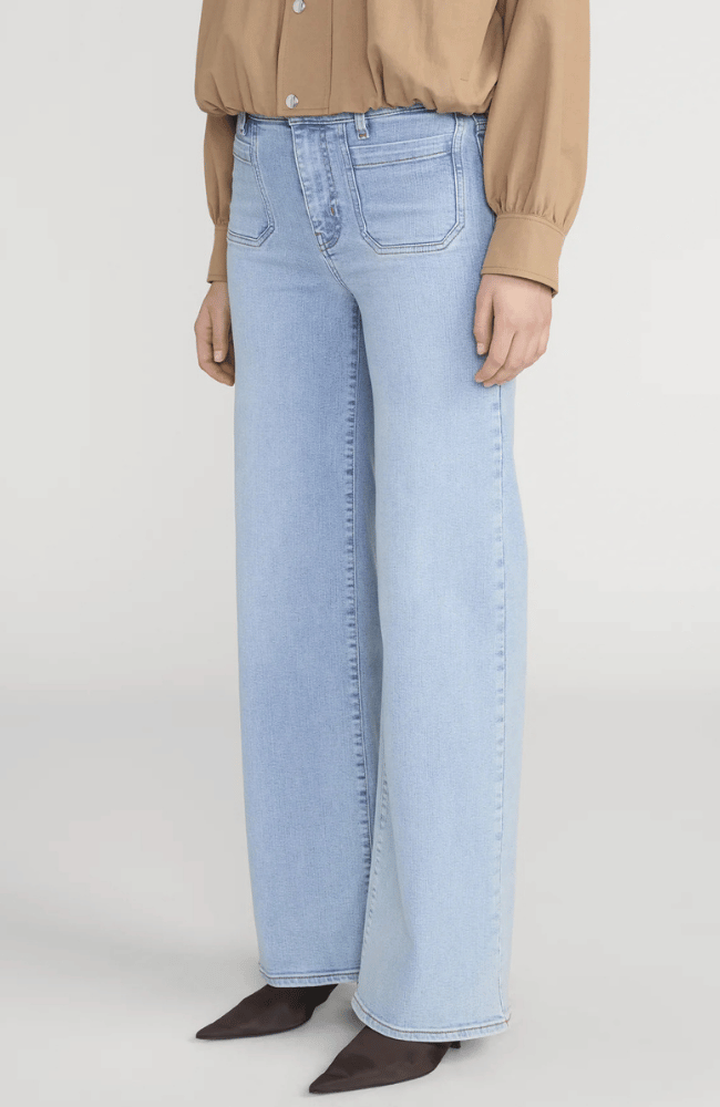 LE SLIM PALAZZO MODERNIST POCKET JEAN in TRIBUTE-FRAME-FLOW BY NICOLE CANADA