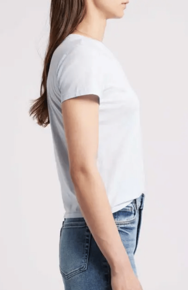 LINEN BABY TEE - LIGHT CHAMBRAY-FRAME-FLOW BY NICOLE CANADA